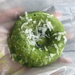Pandan mochi donut. So good!