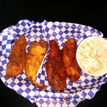 Wings Cafe - 4 piece finger dinner with 2 sides. Â Mac 'n Cheese not shown. Â The picture is much better looking than the fingers tasted. - New American Near Me - Kansas City, Missouri Wings Cafe - 4 piece finger dinner with 2 sides. Â Mac 'n Cheese not shown. Â The picture is much better looking than the fingers tasted. - New American Near Me - Kansas City, Missouri