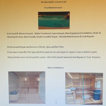 S & V POOL - Pool & Hot Tub Service Near Me