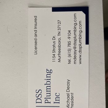 DSS Plumbing - Business Card - Plumbing Near Me - Murfreesboro, Tennessee DSS Plumbing - Business Card - Plumbing Near Me - Murfreesboro, Tennessee