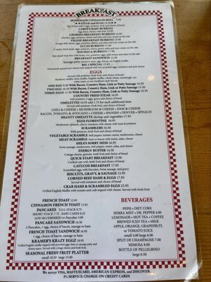 Menu photo 1 Sea Shanty Cayucos, CA