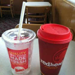 Wendy's - Finished Iced Coffee to the left, full Hot Mocha Coffee to the right!