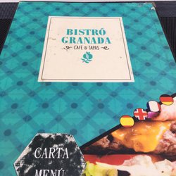 Bistro Granada - Menu in various languages (Spanish, German, French, English)
