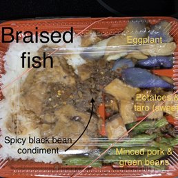 Braised fish bento