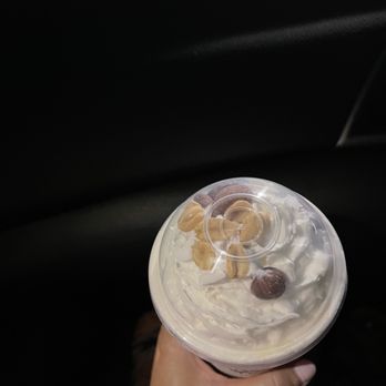 Brecotea - Why are there salted peanuts & almonds on top of the whipped cream of my Avocado Paradise Tea?!?!?! - Bubble Tea Near Me - Cary, North Carolina