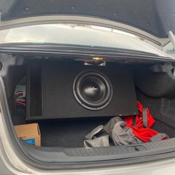 Central Ohio Auto Body & Repair - My speaker wedged haphazardly into my trunk for whatever reason.