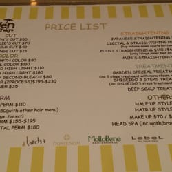 At the Garden - Menu