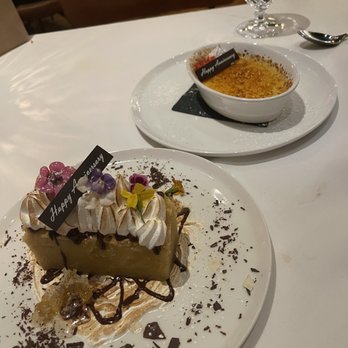 Bask Steakhouse - Campfire cake and creme brûlée - Steakhouses Near Me - Roswell, Georgia
