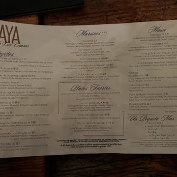 Playa - Menu - Mexican Near Me - Mill Valley, California