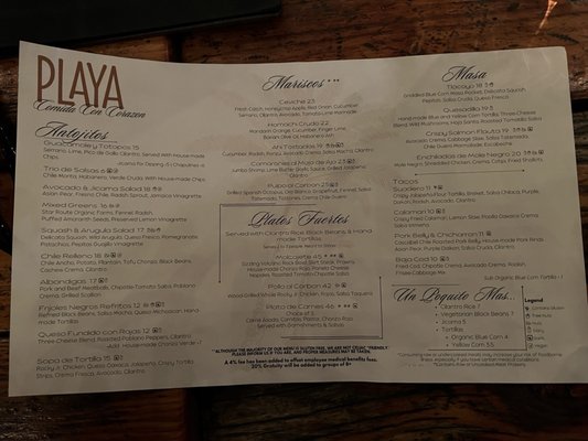 Menu photo 4 Playa Mill Valley, CA