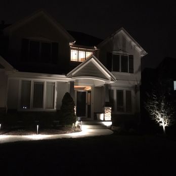 Platinum Outdoor Concepts - Finished job at night - Landscaping Near Me