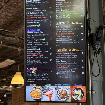 Ji-In Korean Eatery - Menu board - Korean Near Me - Kennett Square, Pennsylvania