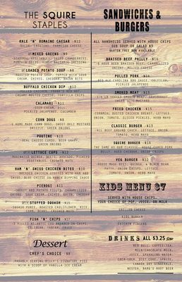 Menu photo 1 The Squire Pub & Grill London, ON Menu photo 1 The Squire Pub & Grill London, ON