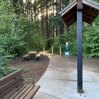 Lowami Hart Woods Natural Area - Benches and picnic tables at trailhead - Parks Near Me - Beaverton, Oregon Lowami Hart Woods Natural Area - Benches and picnic tables at trailhead - Parks Near Me - Beaverton, Oregon