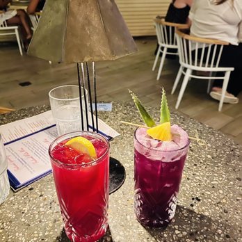 Deck. - Blueberry lavender lemonade and Awikiwiki mocktail - Hawaiian Near Me - Honolulu, Hawaii