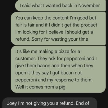 Los Burros Media - This is a text message from the owner of the company to me after asking for a refund. - Video/Film Production Near Me Los Burros Media - This is a text message from the owner of the company to me after asking for a refund. - Video/Film Production Near Me
