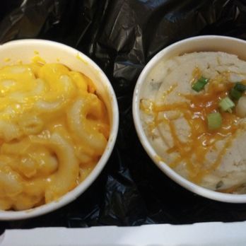 Dickey's Barbecue Pit - Sides for 2 meat plate are good, mac and baked potato casserole (best part of the meal) - Barbeque Near Me - Denton, Texas
