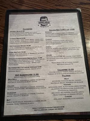 Menu photo 3 Barrelhouse Pub & Pizza Cheney, WA Menu photo 3 Barrelhouse Pub & Pizza Cheney, WA