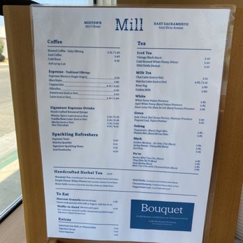 The Mill - Menu (as of July 2021) - Coffee & Tea Near Me - Sacramento, California The Mill - Menu (as of July 2021) - Coffee & Tea Near Me - Sacramento, California