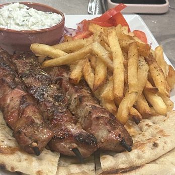 Meltemi - Pork Souvlaki Platter - Mediterranean Near Me - Ridgewood, New Jersey
