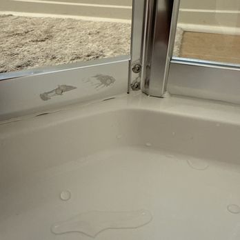 Titan Plumbing - You can see the gaps in the caulking where the water leaks straight through - Plumbing Near Me