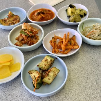 Kim's Korean Restaurant - Side dishes. The tofu is off the chain! All the rest are merely delightful. - Korean Near Me - Spokane, Washington Kim's Korean Restaurant - Side dishes. The tofu is off the chain! All the rest are merely delightful. - Korean Near Me - Spokane, Washington