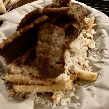 Santorini Cafe - Feta fries with lamb - Greek Near Me - Austin, Texas Santorini Cafe - Feta fries with lamb - Greek Near Me - Austin, Texas