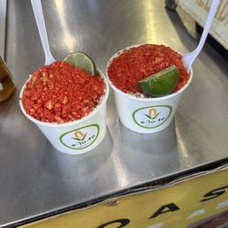 Esquite with hot Cheeto crumbs Esquite with hot Cheeto crumbs