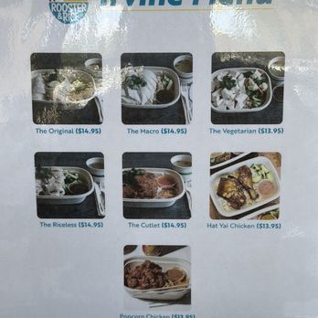 Rooster & Rice - Menu - Thai Near Me - Irvine, California