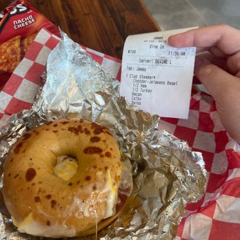 Sully's Steamers - Club Steamer on Chedder and Jalapeño Bagel - Sandwiches Near Me - Columbia, South Carolina Sully's Steamers - Club Steamer on Chedder and Jalapeño Bagel - Sandwiches Near Me - Columbia, South Carolina