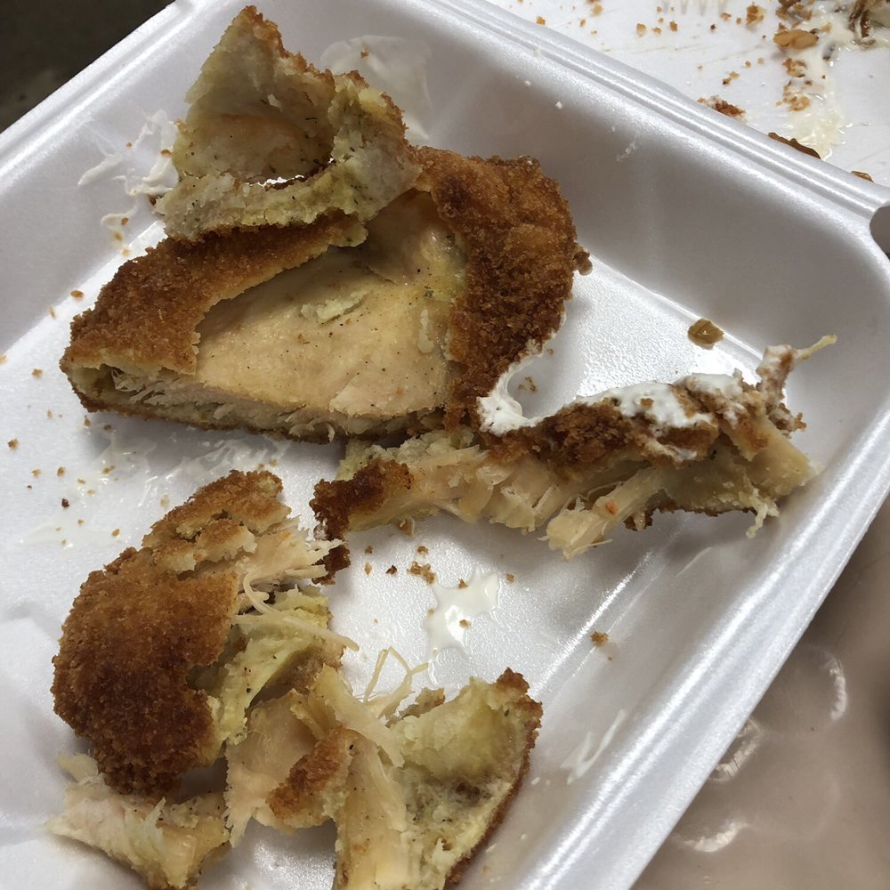If this chicken were any drier it would be powder.