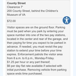 County Street Parking - Parking garage info from website