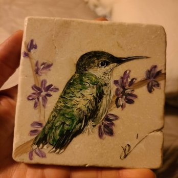 Sandy's Estate Liquidators - Hand painted humming bird tile - Estate Liquidation Near Me - Fallbrook, California