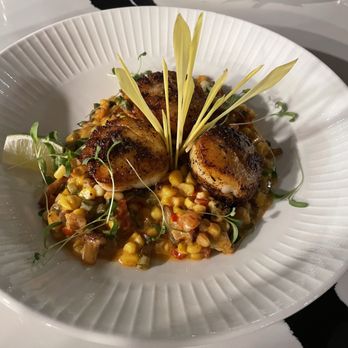 Latitude 44 - Scallops on cajun maque choux - Cocktail Bars Near Me - Rochester, Minnesota