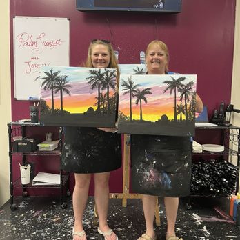 Painting with a Twist - Palm trees and sunsets - Art Classes Near Me - Pensacola, Florida