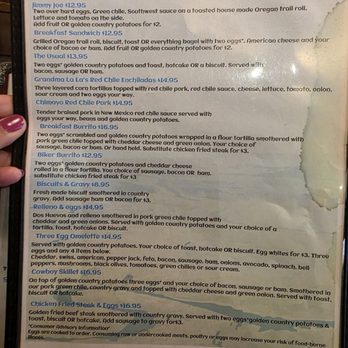 KJ's - Breakfast menu - Breakfast & Brunch Near Me - Fruita, Colorado