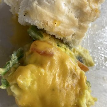 The Toasted Yolk Cafe - the last bits of my Vegetable Scramble and a Biscuit - Breakfast & Brunch Near Me - Germantown, Tennessee