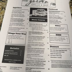 The Garden Grille & Bar - Menu