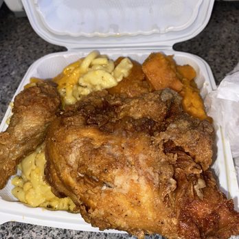 Rockaway Fish House - Fried Chicken w/ Candied Yams and Mac & Cheese - Southern Near Me - Jamaica, New York Rockaway Fish House - Fried Chicken w/ Candied Yams and Mac & Cheese - Southern Near Me - Jamaica, New York