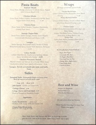 Menu photo 2 Main St Bistro and Espresso St Maries, ID Menu photo 2 Main St Bistro and Espresso St Maries, ID
