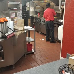 Dirty floor and the employees left this dude all by himself. Four girls literally went outside and came back minutes later.