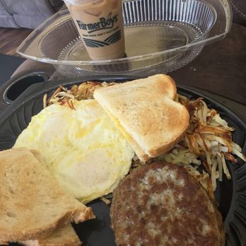 Farmer Boys - 3 egg breakfast with sausage and sourdough bread - Breakfast & Brunch Near Me - Henderson, Nevada