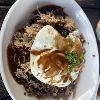 Kihei Caffe Lahaina - Kalua pork loco loco with fried rice - Breakfast & Brunch Near Me - Lahaina, Hawaii