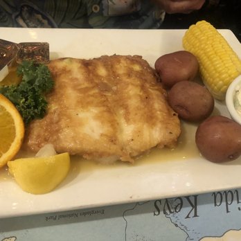The Fish House - Grilled mahi mahi, new red potatoes, corn and fresh slaw. - Seafood Near Me - Key Largo, Florida The Fish House - Grilled mahi mahi, new red potatoes, corn and fresh slaw. - Seafood Near Me - Key Largo, Florida