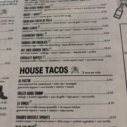 Brunch menu