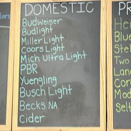 The beer and wine list