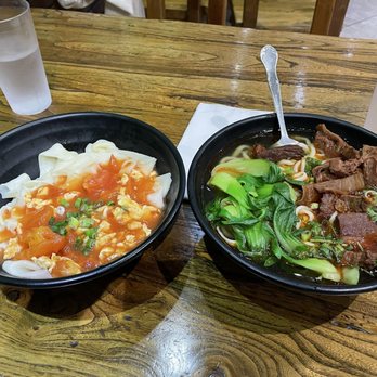 QQ Noodle - Spicy beef noodle soup and tomato and egg noodles - Chinese Near Me - Cupertino, California
