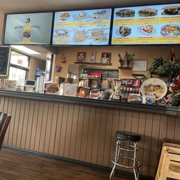 The counter at Cafe on Main.