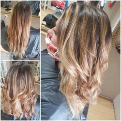 The Cutting Edge Hair and Wellness Salon - Balayage before and after - photo credit to Danielle
