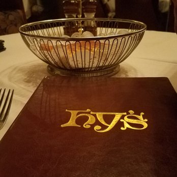 Hy's Steak House - Cute little lamp and some cheesy bread - Steakhouses Near Me - Honolulu, Hawaii
